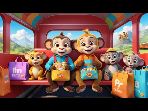 Wheels On The Bus Animals – Animal Train in the Jungle | Fun Jungle Nursery Rhyme for Kids | Sing