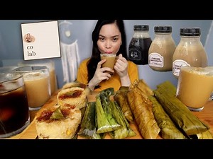 SUMAN AT KAPE MUKBANG | suman malagkit, suman ube, kamoteng kahoy suman, puto cassava