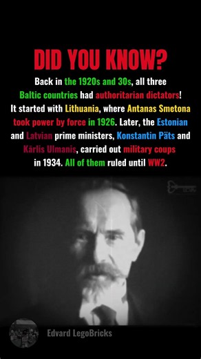 Did You Know? Baltic Dictatorships | Historical Fact 🇱🇻🇪🇪🇱🇹 | #shorts