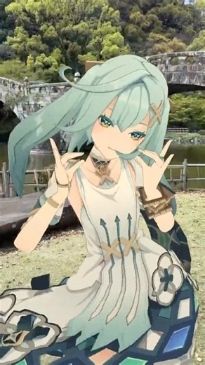 【眼鏡橋 キスキツネ 3/3】諫早にある眼鏡橋の公園で 原神のニィロウとファルザンが「キスキツネ」【原神 AR ダンス HIMEHINA】