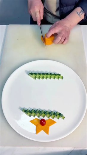 Simple dish decoration tutorial #Vegetable shape cutting #Cold dish techniques