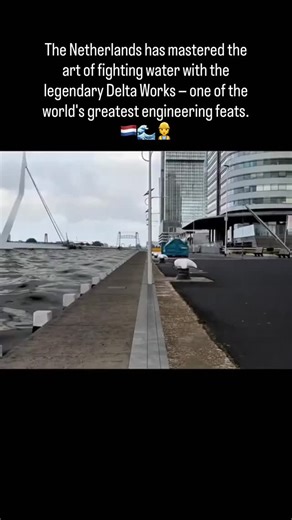 Engineering | Science | Technology on Instagram: "At the heart of the Netherlands’ flood-defense system is the Maeslantkering storm-surge barrier near Rotterdam — two massive floating gates, each 210 meters wide, that stay open under normal conditions so ships can pass freely. But when sensors and a powerful computer predict water levels rising 3 meters above normal, the system activates automatically. The docks flood, the gates float out, meet in the middle, and then sink into place under their