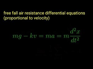 free fall air resistance differential equations (proportional to velocity)