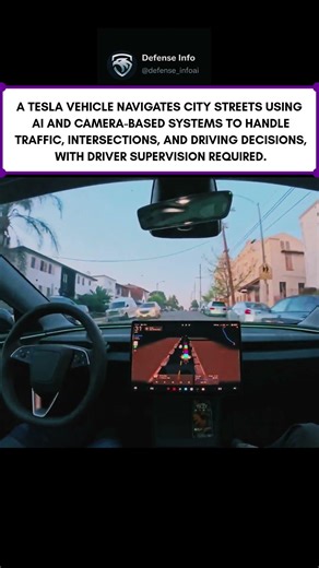Tesla self-driving through LA streets using AI