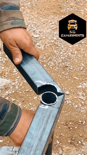 Duniya ka sabse aasan tareeka! Rectangular pipe to Round pipe joint hack 🛠️