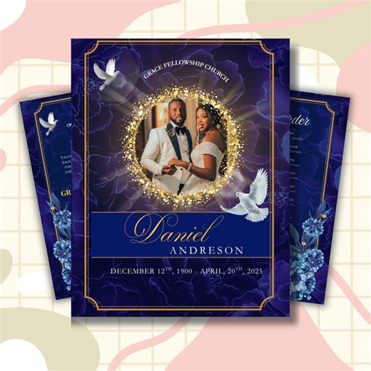 Purple & Gold Church Anniversary Program Template (canva Editable) - Etsy