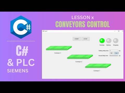 C# and Siemens PLC lesson 8 - Exercise Sequence conveyors control