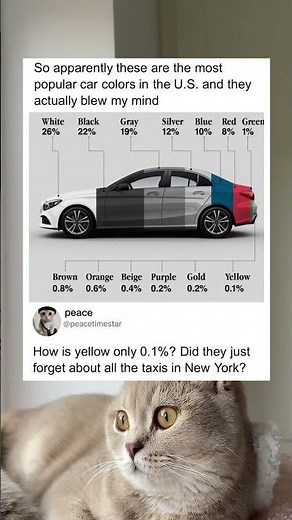 The most common car colors in the US