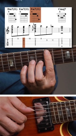 Beautiful Chords: Modal Interchange 🥰 #jazzchords These Modal progressions are great alternatives for a regular II V I and worth having in your repertoire to get some new sounds in there. 1️⃣ Fm7 - IVm 2️⃣ Bb7 - Backdoor dominant 3️⃣ Abmaj7 - bVI Which one is your favorite? Get the PDF and GuitarPro files on Patreon: https://www.patreon.com/posts/amazing-modal-on-72078285 🤝 Support My Work ➡ Join me on Patreon ✅ Access to the library of 300 transcriptions ✅ 500 Lessons with sheet music downloa