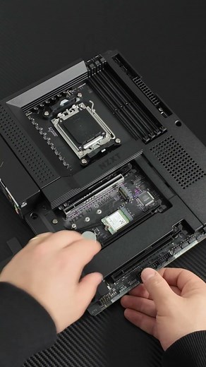 ASMR Unboxing and assembling the beautiful NZXT N7 B650E motherboard #pc #pcbuild#GamingSetup#gming