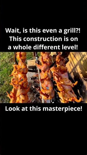 Rotating Spit Bird Roast: Open-Fire Cooking Delight