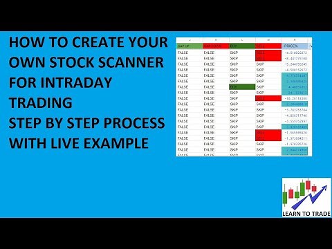 How to make your own Day Trading Scanner and Stock Selection for Intraday Trading.