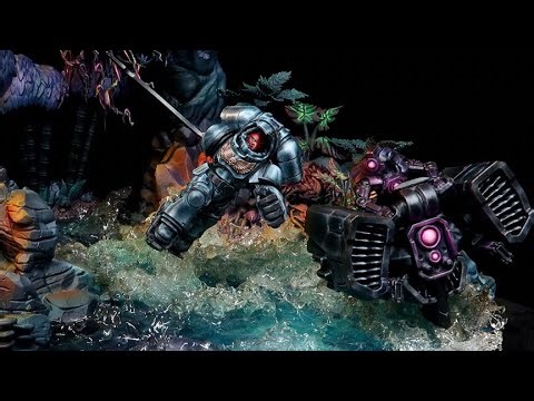 LIVE Warhammer 40k Painting — Step-by-Step Technique: Space Marines NMM and Sunset ambiance (OSL)