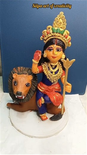 Diy durga maa murti full process idol making with clay 🙏#shorts
