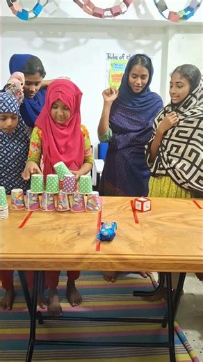 Cup Tower Challenge Game Teamwork Test 🏆 #shorts