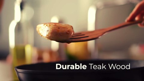 Wooden Spatula for Cooking, Teak Spatulas for Kitchen Use - Wooden Cooking Utensils Set of 4 including Paddle, Turner, Slotted Spurtle and Wood Scraper. Nonstick cookware, Kitchen Gifts for Women Men