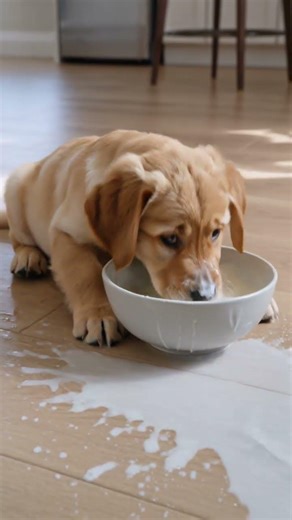 Clumsy Puppy Milk Face Epic Fail