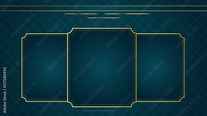 Animated Modern luxury abstract background with golden line elements. modern blue green for presentation