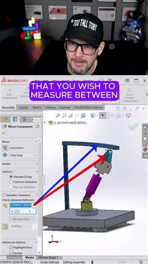 Assembly Mates Motion Measure Clearance #solidworks #tips #tricks #electromagnetic #interference