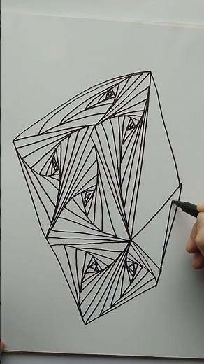 Easy Op Art Drawing Tutorial - How to Draw Geometric Op Art Pattern