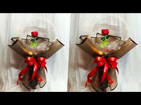 Led Luminous Rose Balloon Bouquet Easy Wrapping tutorial |Bobo Balloon