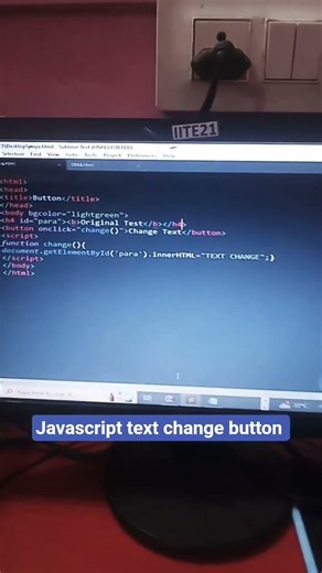 Javascript change text in button click with html #music #blendergameengine #programminglanguage #f