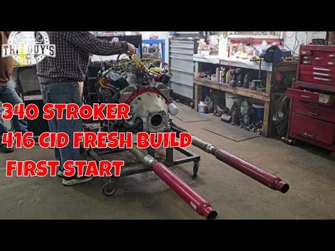 MOPAR 340 STROKED TO 416 FRESH BUILD FIRST START