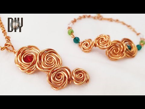 Rose | Pendant | Bracelet | Simple Jewelry | Copper wire | DIY @Lan Anh Handmade 643