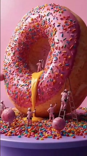 Tiny Workers Making Giant Donut 🍩✨ | Miniature Food Project