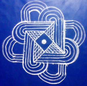 60K views · 1.4K reactions | Dear viewers, This is an easy apartment kolam with dots 5 to 3. | Learn kolam | Facebook