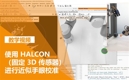 使用 MVTEC HALCON（固定 3D 传感器）进行近似手眼校准