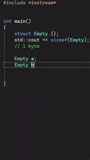 how big is an empty struct? #cpp #performance #programming
