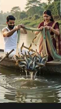नदी से पकड़ी ताजा मछली और चूल्हे पर बना स्वाद! 🛶🦐