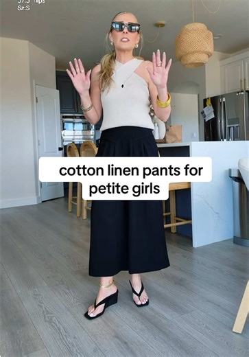 Petite Wide Leg Cotton Linen Pants Review