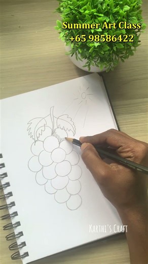 How to draw a Grapes in Easy way 🍇#shortsfeed #shortsvideo #drawing #tutorialtamil #pencildrawing