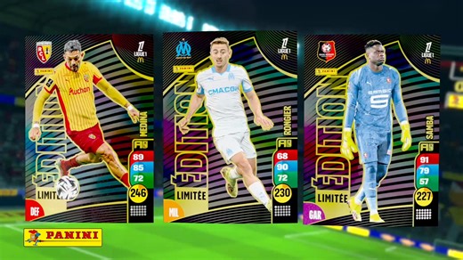 La Pochette Premium Adrenalyn Ligue 1 McDonald's c'est : 9 cartes 1 carte édition limitée en aléatoire parmi 4 (MEDINA, RONGIER, KVARATSKHELIA, SAMBA) 😍⚽ #paninisport #football #Adrenalyn | Panini Sport