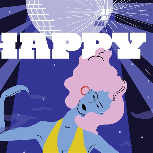 Printable Disco Birthday Card – Dancing Woman Illustration – Retro Party Birthday Card