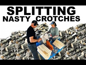 Splitting nasty Firewood crotches