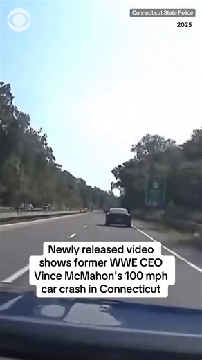 Newly released police video shows former WWE CEO Vince McMahon's high-speed car crash in Connecticut last year and a state trooper catching up to him. Dashcam video shows McMahon, who was riding in a Bentley, in the right lane on the Merritt Parkway when he approaches a BMW in the same lane. In the footage, he appears to hit the brakes and swerves into the left lane at the last second, clipping the car. No one was seriously injured in the crash, police said. McMahon was cited for reckless drivin