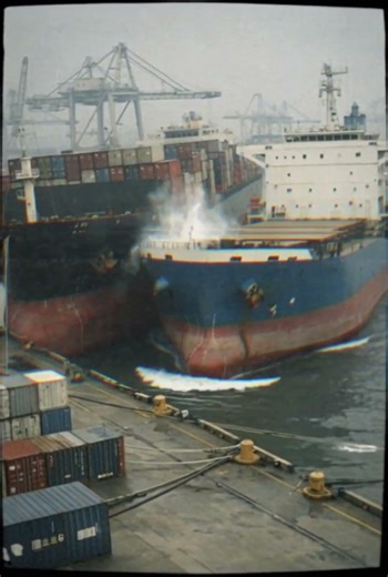 Container Ship Collision at Port