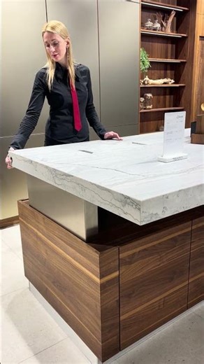 A kitchen countertop with a drive allows you to adjust the height for your needs. #interiordesign