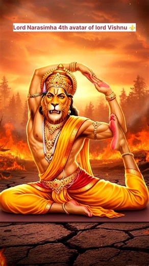 Lord Narasimha, the 4th avatar of Lord Vishnu — symbol of divine justice, protection #narishmayoga