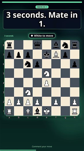Beat the Clock: Mate in 1 Challenge! #chess #shorts #chesspuzzle