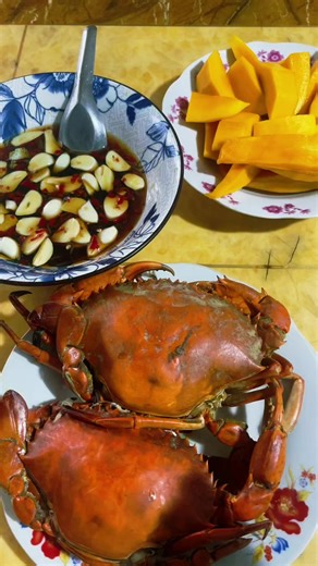 2 con cua 🦀🦀 gạch siêu khủng ăn kèm tô nước mắm thần thánh ta nói nó ngon xuất sắc luôn 😂😂 #cua#cuagach #xuhuong #amthuc #monngonmoingay