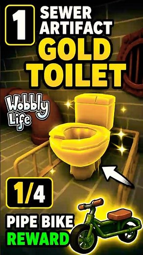 Gold Toilet Artifact Location 🚽 | Wobbly Life Sewer Artifact 1/4