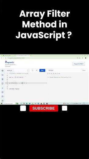 Array Filter Method in JavaScript #coding #javascript #codewithharry #artificialintelligence #ai