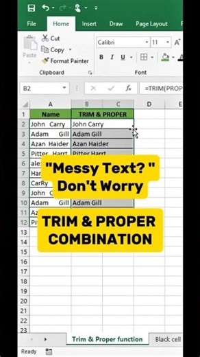 Stop Cleaning Text Manually – Use TRIM & PROPER!