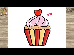 How to draw Cupcake Easy Drawings