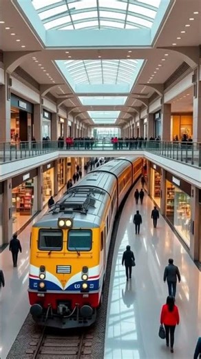 Shocking Realistic Video of Train Running Through Shopping Mall