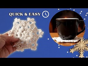How to Crochet a Snowflake Coaster | Easy 15-Minute Project